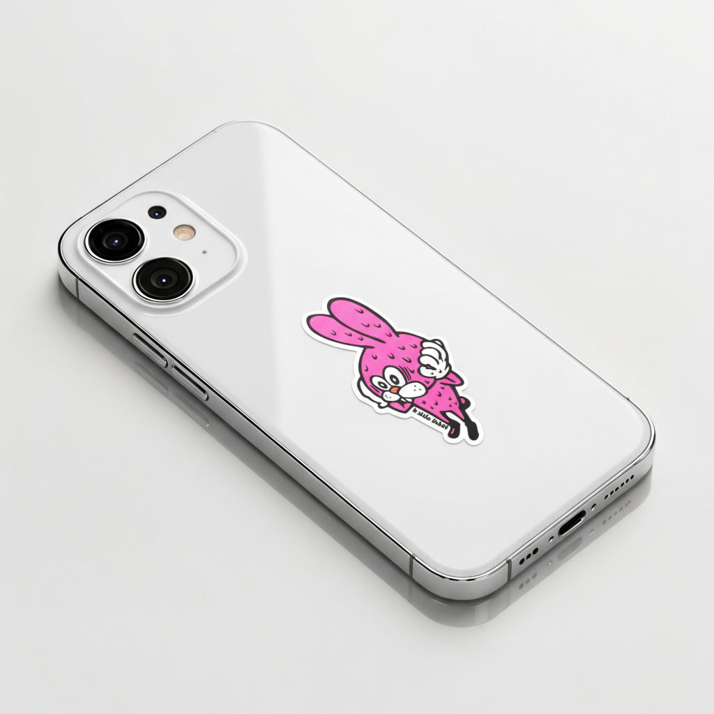 Pink Panic Bunny ✦ B-Side Label Sticker
