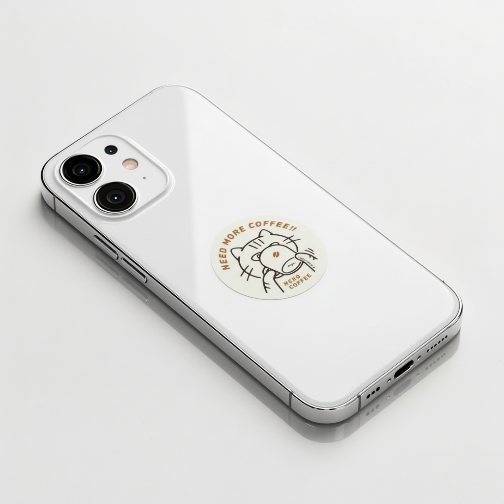 Coffee-Hungry Cat ✦ B-Side Label Sticker