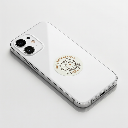 Coffee-Hungry Cat ✦ B-Side Label Sticker