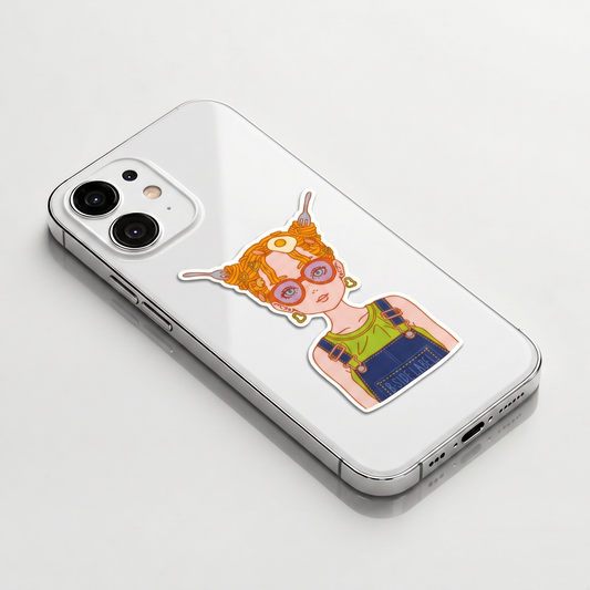 Ramen Noodle Hair Girl ✦ B-Side Label Sticker