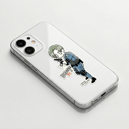 Resident Evil 2 Leon Kennedy (Boceto) ✦ Pegatina B-Side Label