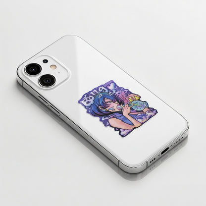 Psychedelisches Bong-Hit Girlie ✦ B-Side Label Sticker