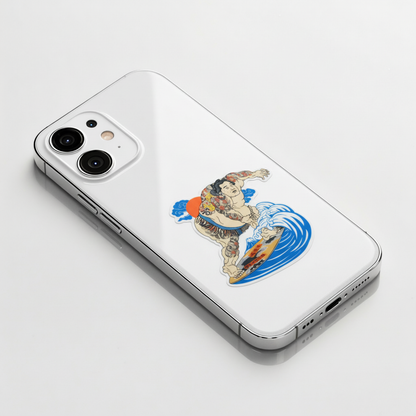 Tattooed Sumo Surfer ✦ B-Side Label Sticker