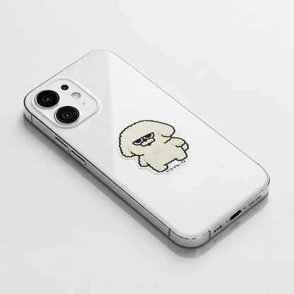 Grumpy Fluffy Dog (Cream) ✦ B-Side Label Sticker