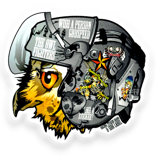Owl Fighter Helmet ✦ B-Side Label Sticker