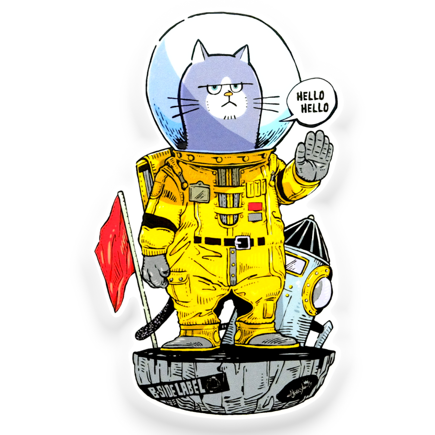Space Cat Astronaut ✦ B-Side Label Sticker