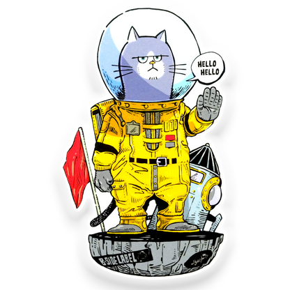 Space Cat Astronaut ✦ B-Side Label Sticker
