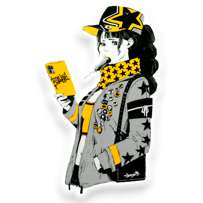 Starry Street-Style Girlie ✦ B-Side Label Sticker