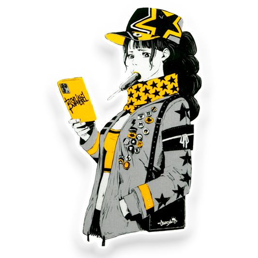 Starry Street-Style Girlie ✦ B-Side Label Sticker