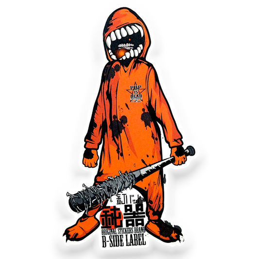 Creepy Orange Mascot ✦ B-Side Label Sticker