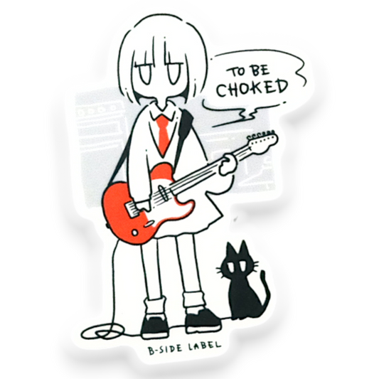 Guitar Girl & Cat ✦ B-Side Label Sticker