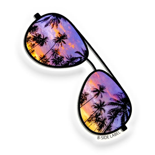 Sunset Palm Sunglasses ✦ B-Side Label Sticker