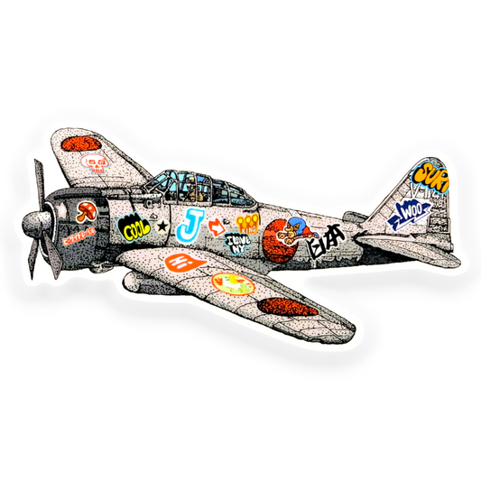 Graffiti Fighter Plane ✦ B-Side Label Sticker