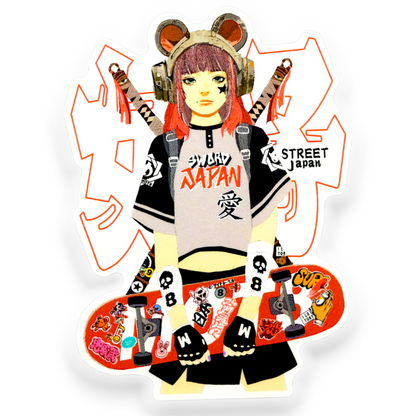 Samurai Skater Girlie ✦ B-Side Label Sticker