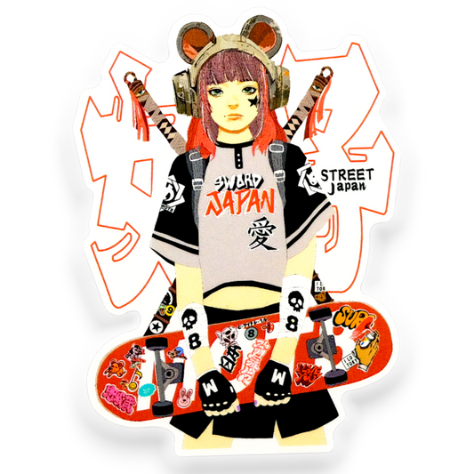 Samurai Skater Girlie ✦ B-Side Label Sticker