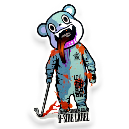 Creepy Teddy Bear Mascot ✦ B-Side Label Sticker