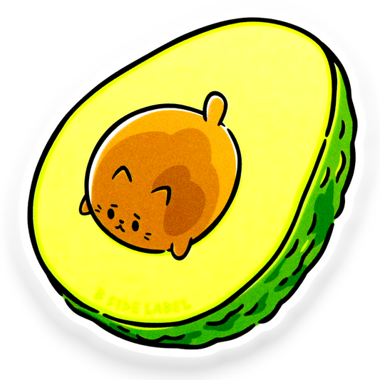 Avocado Cat ✦ B-Side Label Sticker