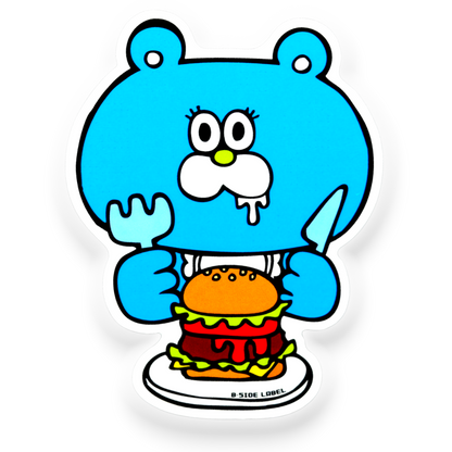 Hungry Blue Bear Burger ✦ B-Side Label Sticker