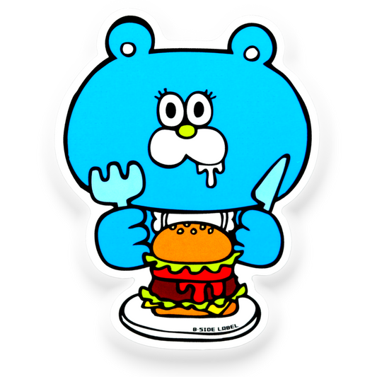 Hungry Blue Bear Burger ✦ B-Side Label Sticker