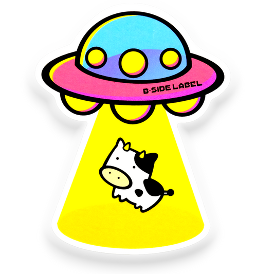UFO Cow Abduction ✦ B-Side Label Sticker