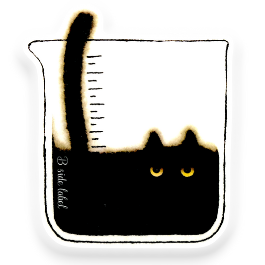 Black Cat in Beaker ✦ B-Side Label Sticker