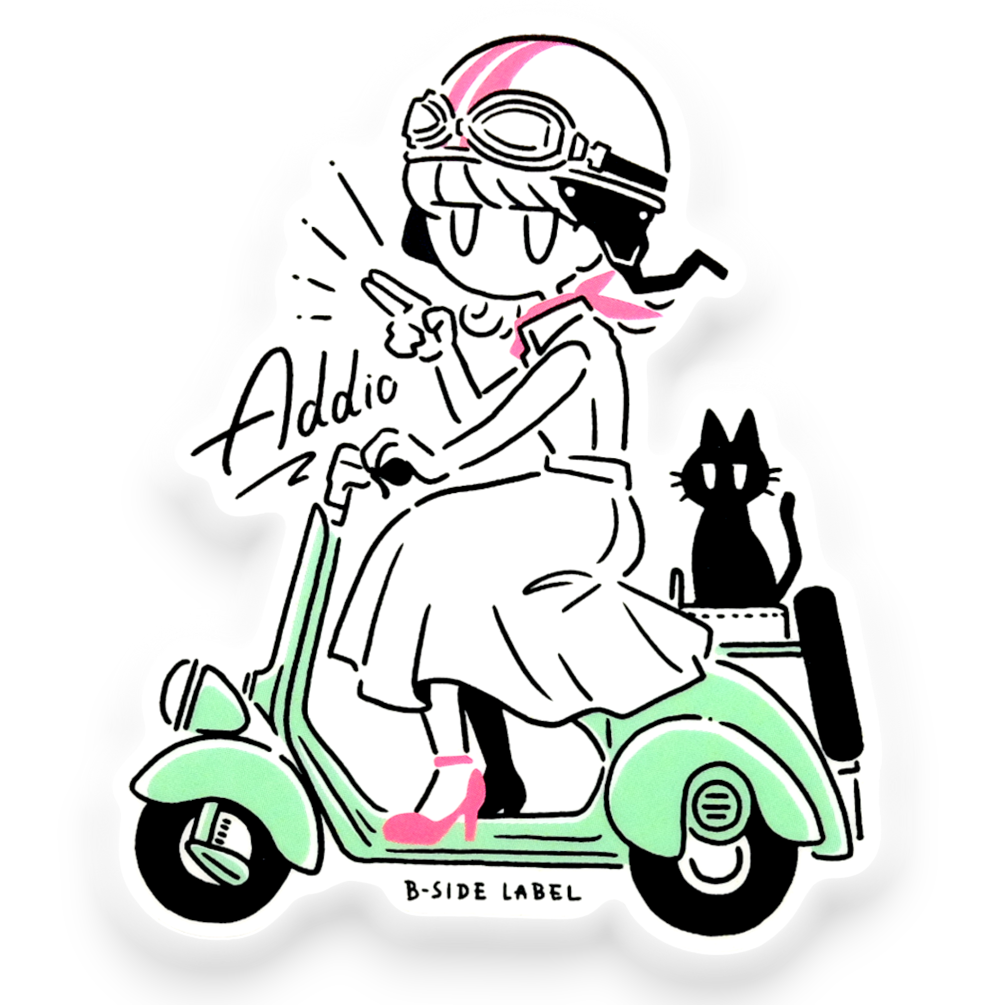 Addio Scooter Girl ✦ B-Side Label Sticker