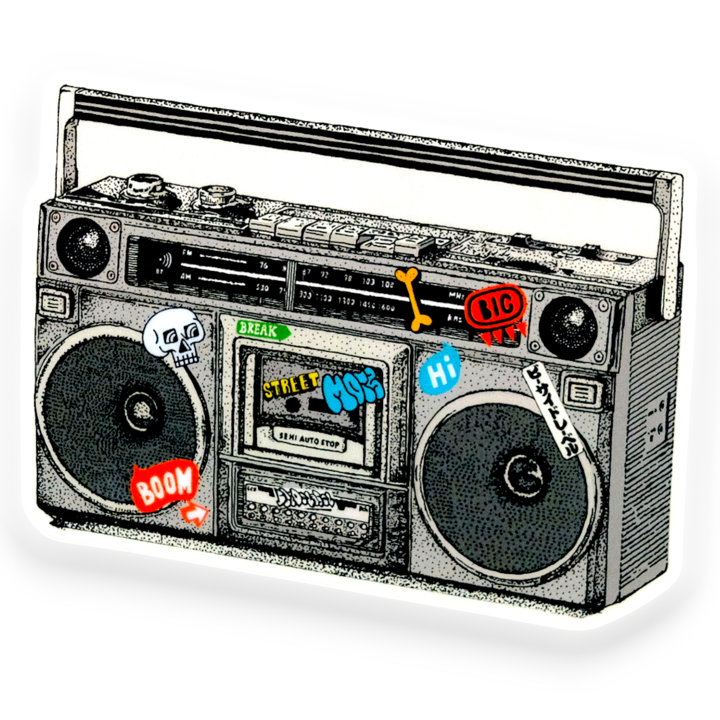 Retro Boombox ✦ B-Side Label Sticker