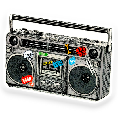 Retro Boombox ✦ B-Side Label Sticker