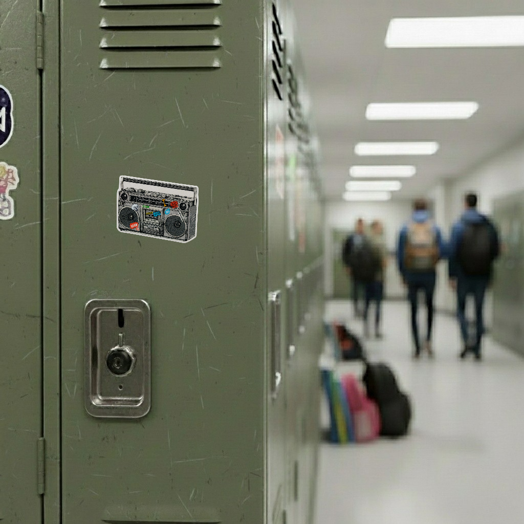 Retro Boombox ✦ B-Side Label Sticker