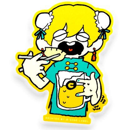 Beer & Gyoza Girlie ✦ B-Side Label Sticker