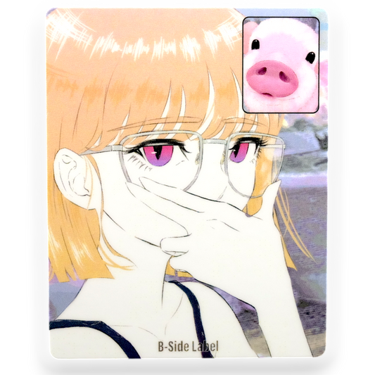 Girl & Pig Face-Time ✦ B-Side Label Sticker