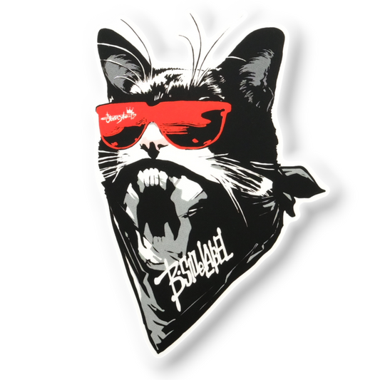 Cool Bandana Cat ✦ B-Side Label Sticker