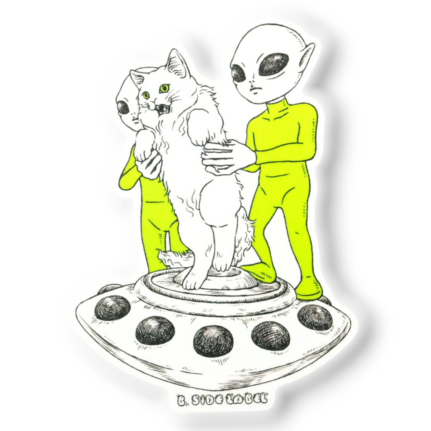 Alien Cat Abduction ✦ B-Side Label Sticker