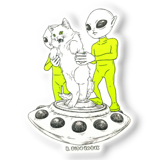 Alien Cat Abduction ✦ B-Side Label Sticker