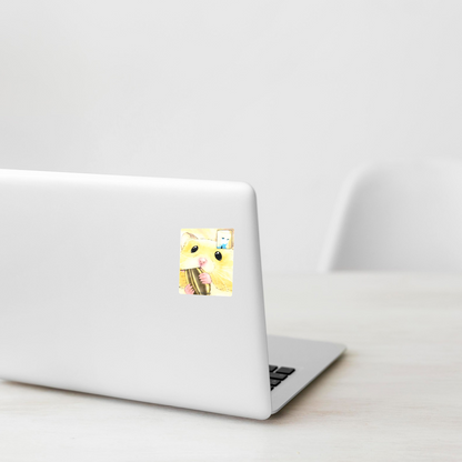 Hamster & Girl Face-Time ✦ B-Side Label Sticker