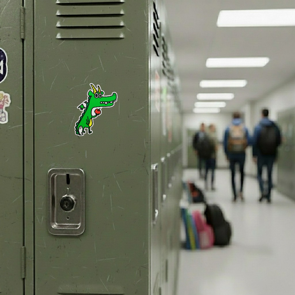 Goofy Dragon & Apple ✦ B-Side Label Sticker