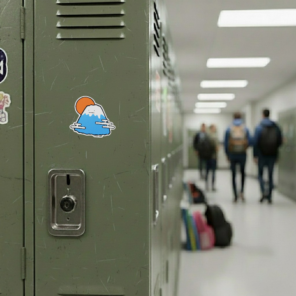 Friendly Mt. Fuji & Sun ✦ B-Side Label Sticker