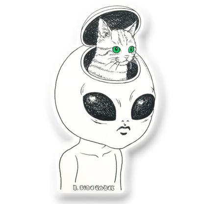 Cat Alien Abduction ✦ B-Side Label Sticker