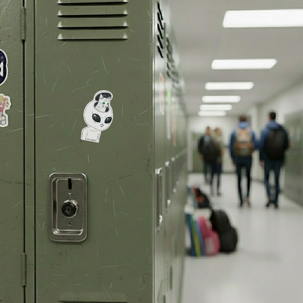 Cat Alien Abduction ✦ B-Side Label Sticker