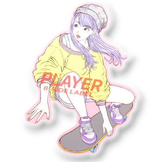 Stylish Skater Girlie ✦ B-Side Label Sticker