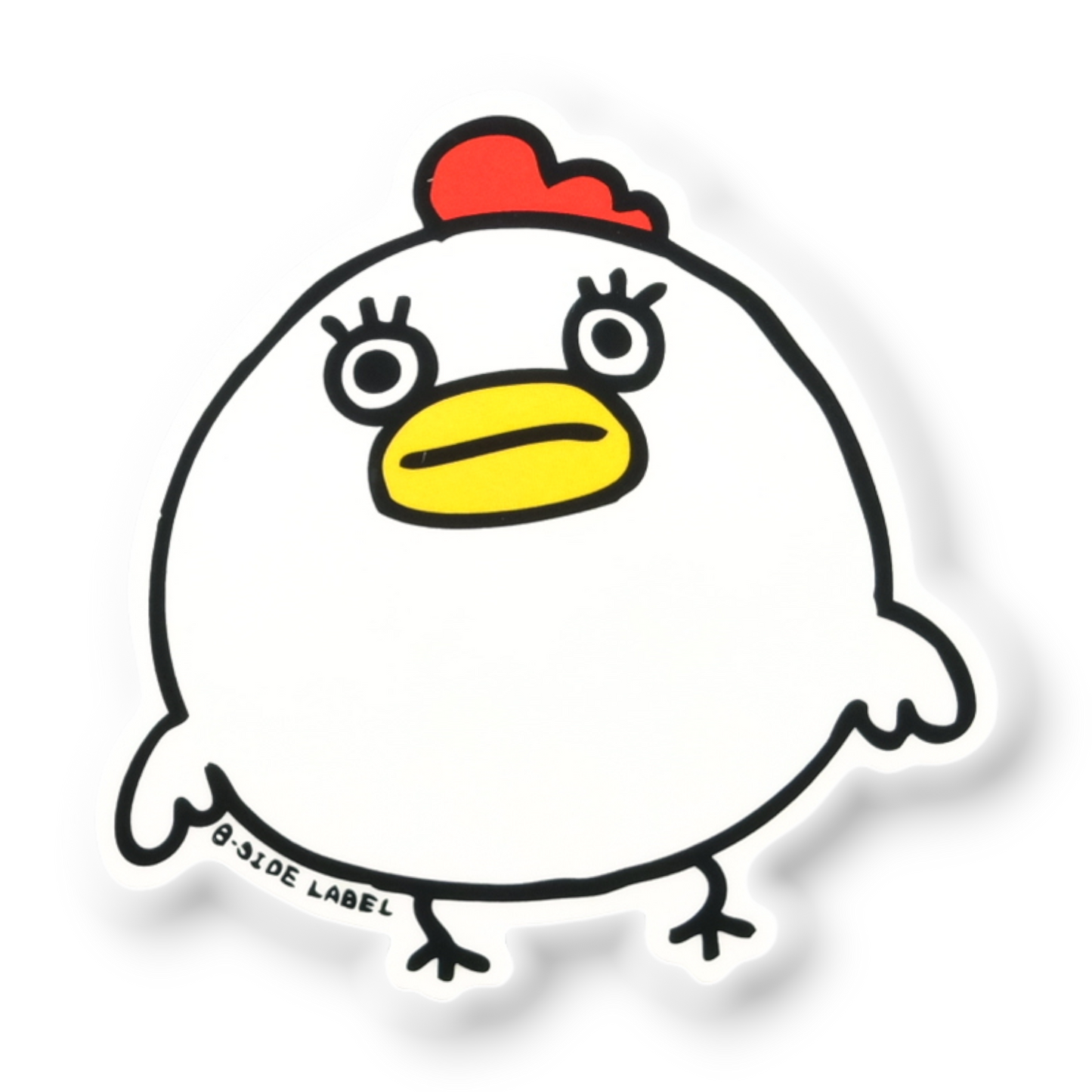 Funny Round Chicken ✦ B-Side Label Sticker