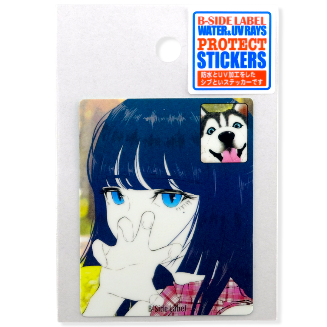 Girl & Husky Face-Time ✦ B-Side Label Sticker