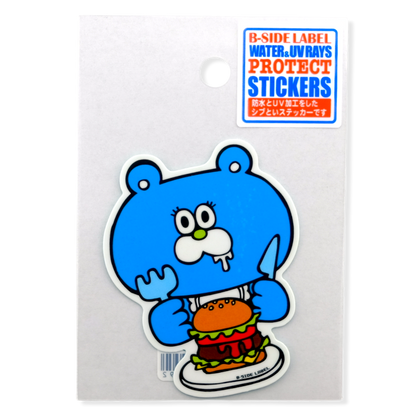 Hungry Blue Bear Burger ✦ B-Side Label Sticker