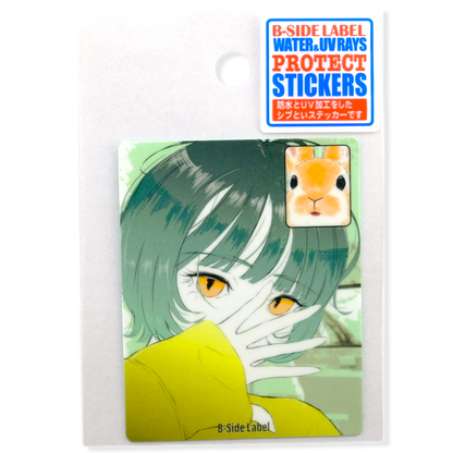 Girl & Bunny Face-Time ✦ B-Side Label Sticker