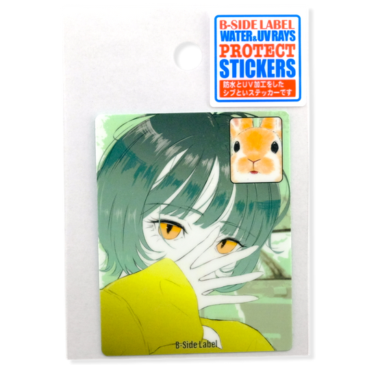 Girl & Bunny Face-Time ✦ B-Side Label Sticker