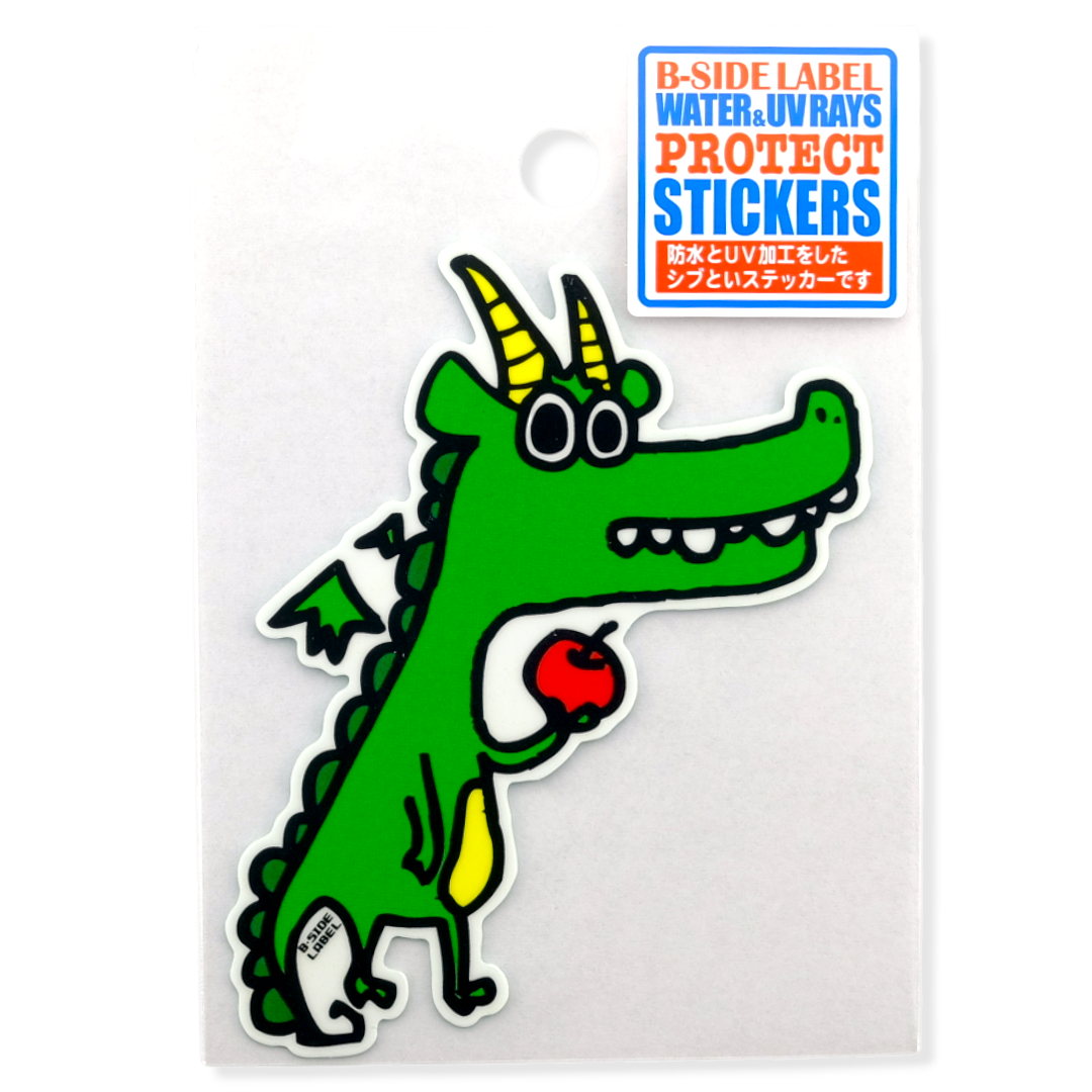Goofy Dragon & Apple ✦ B-Side Label Sticker