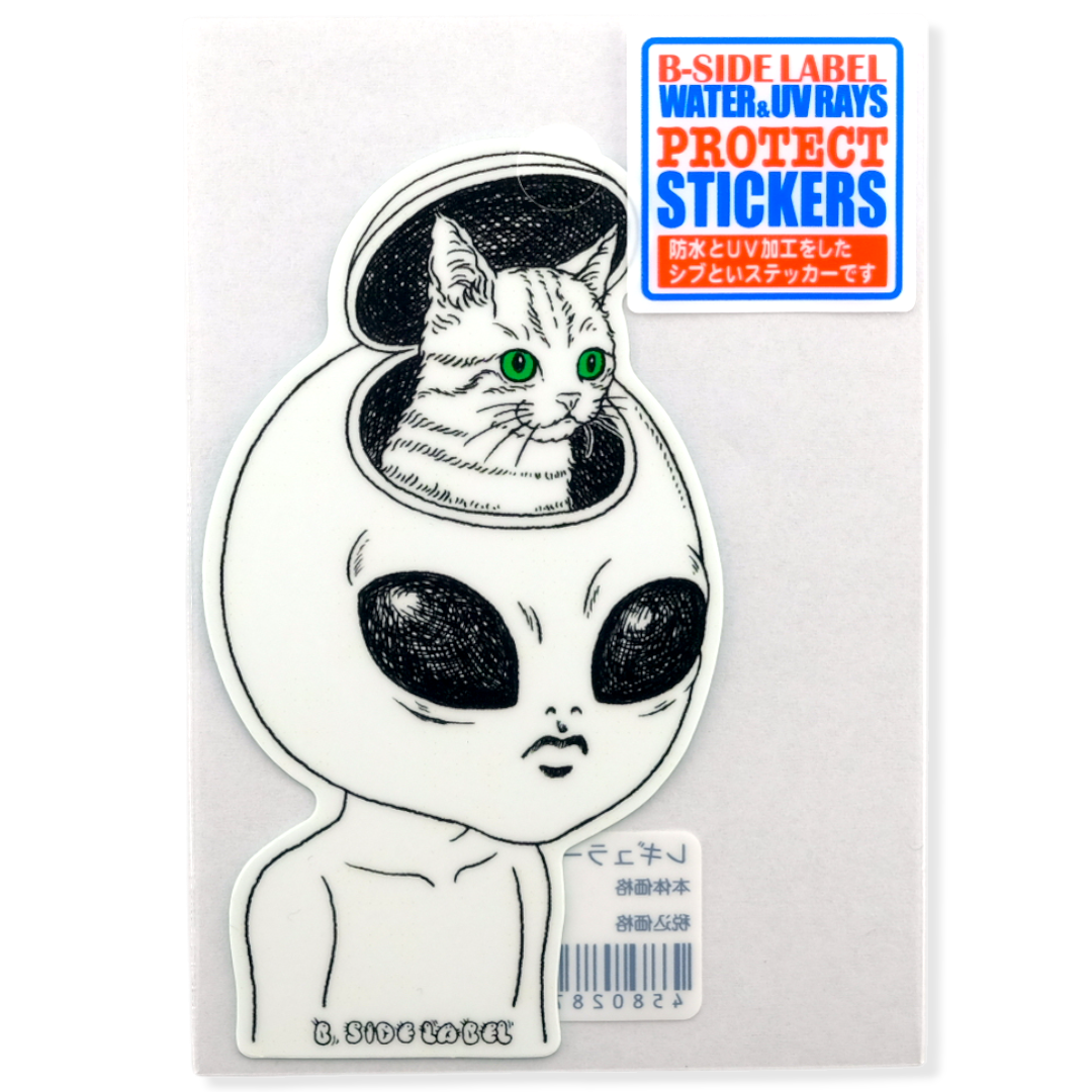 Cat Alien Abduction ✦ B-Side Label Sticker
