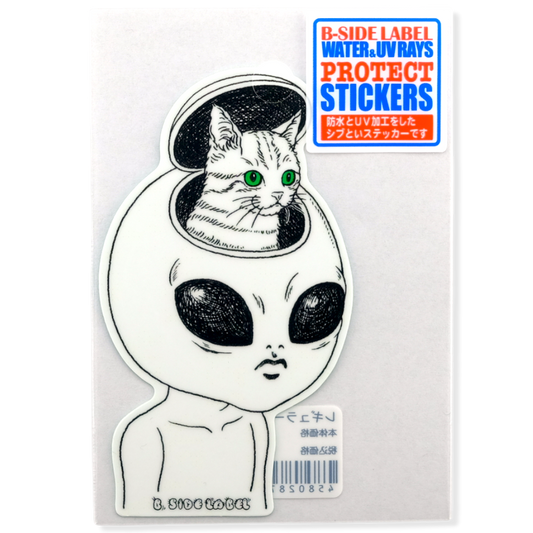 Cat Alien Abduction ✦ B-Side Label Sticker