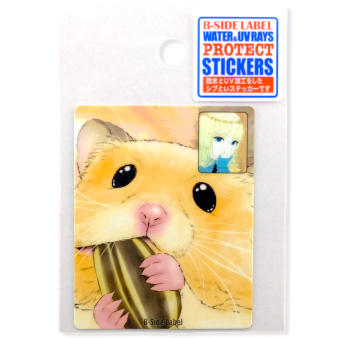 Hamster & Girl Face-Time ✦ B-Side Label Sticker