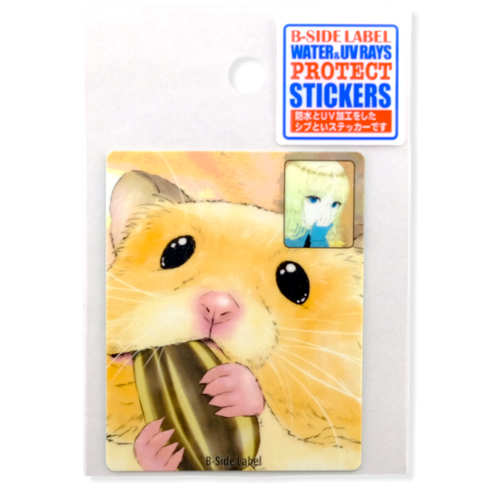 Hamster & Girl Face-Time ✦ B-Side Label Sticker